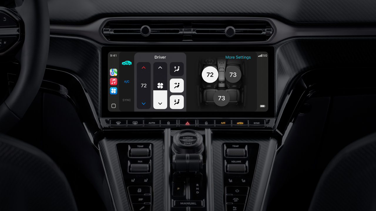 Cruscotto CarPlay Ultra con controllo clima