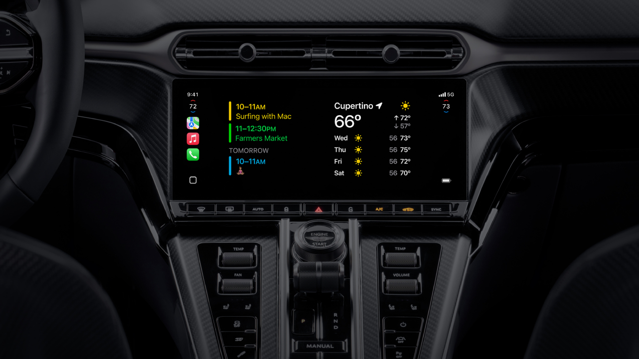 Cruscotto CarPlay Ultra con widget