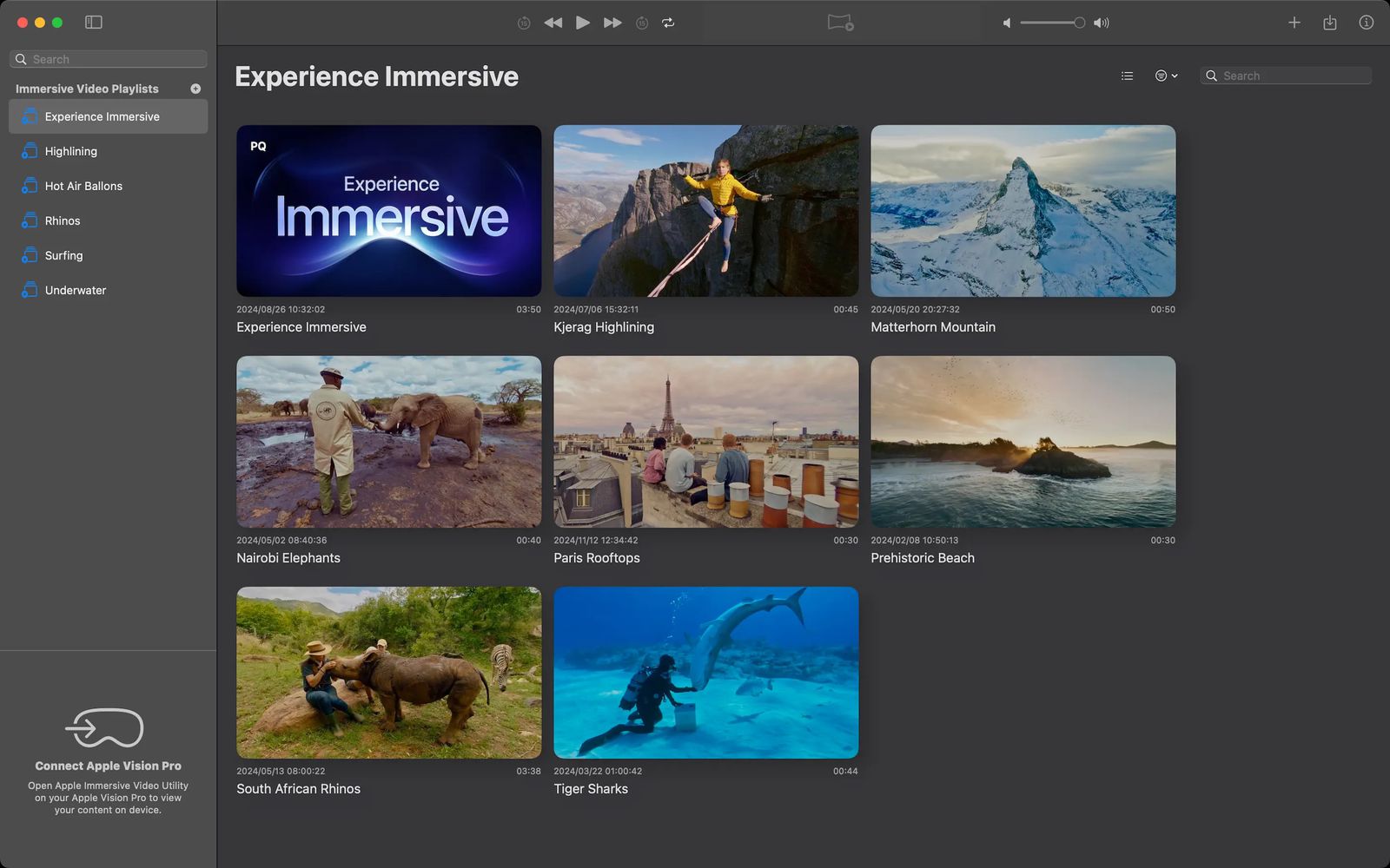 Immagine dell'applicazione Apple Immersive Video Utility Immagine dell'applicazione Apple Immersive Video Utility