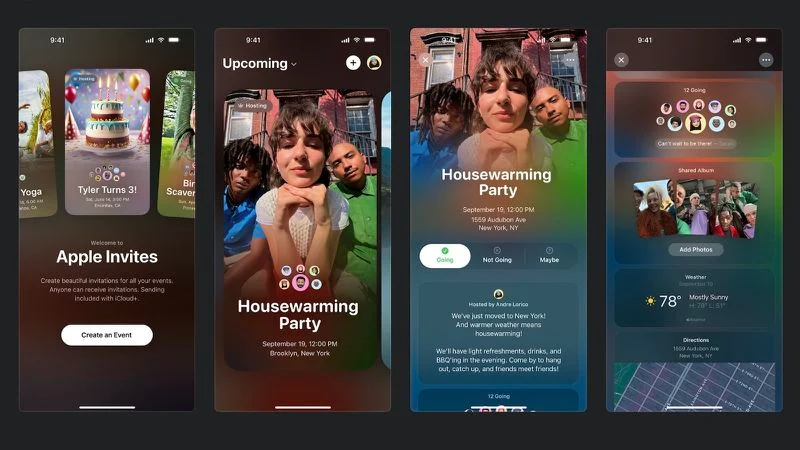 Schermate di Apple Invites