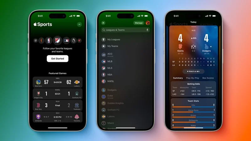 Anteprima dell'app Sport di Apple