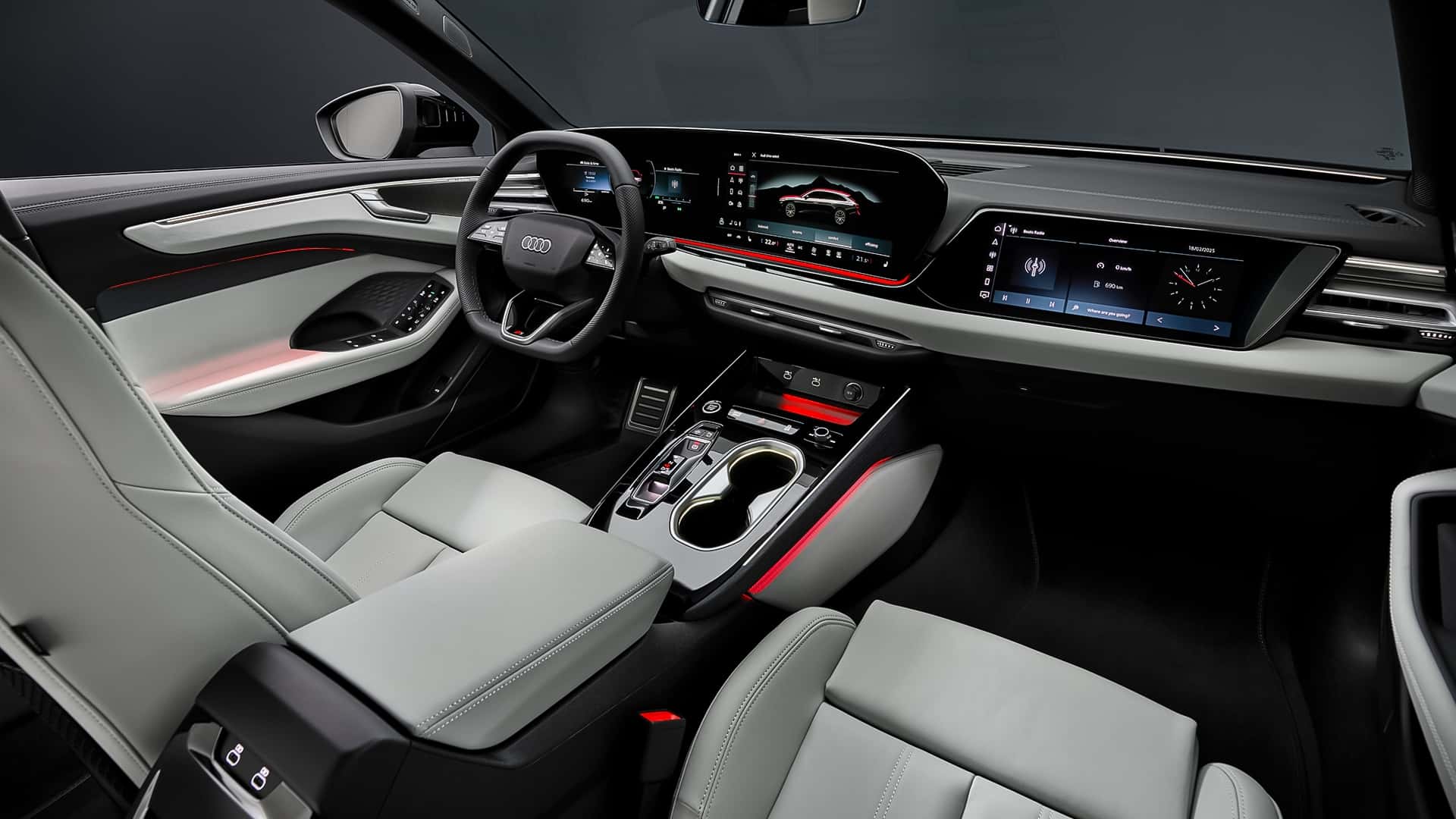 Design degli interni dell'Audi A6 Avant 2025 in configurazione top di gamma Design degli interni dell'Audi A6 Avant 2025 in configurazione top di gamma