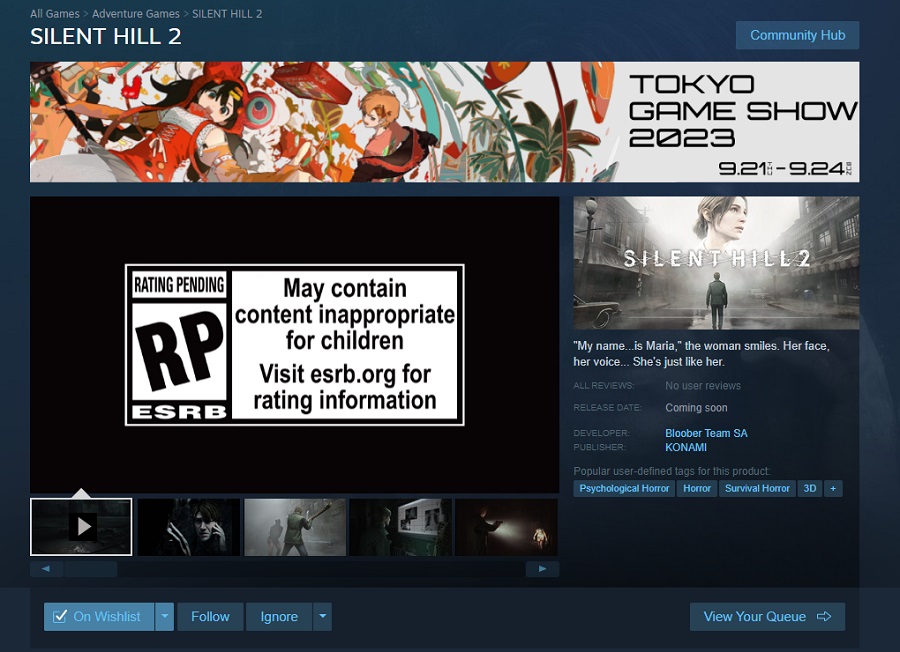 Una nuova presentazione del remake di Silent Hill 2 avrà luogo al Tokyo Game Show 2023, come indicato dalle informazioni presenti sulla pagina Steam del gioco.-2 Una nuova presentazione del remake di Silent Hill 2 avrà luogo al Tokyo Game Show 2023, come indicato dalle informazioni presenti sulla pagina Steam del gioco.-2