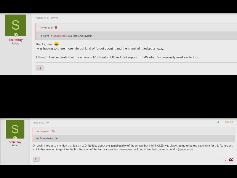 Screenshot dal forum di Famiboards Screenshot dal forum di Famiboards