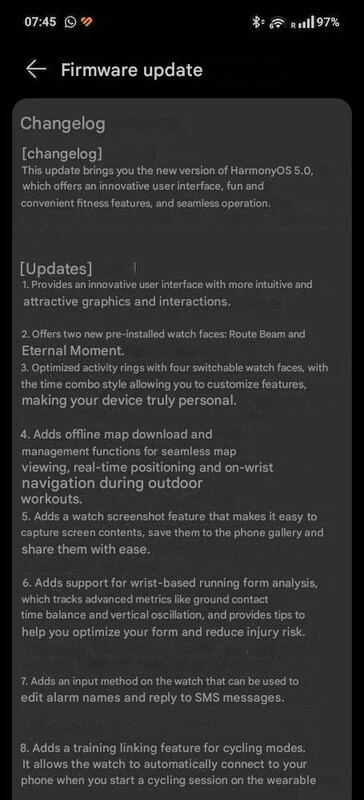 Huawei Watch GT 4 aggiornamento globale versione 5.0.0.36 Huawei Watch GT 4 aggiornamento globale versione 5.0.0.36