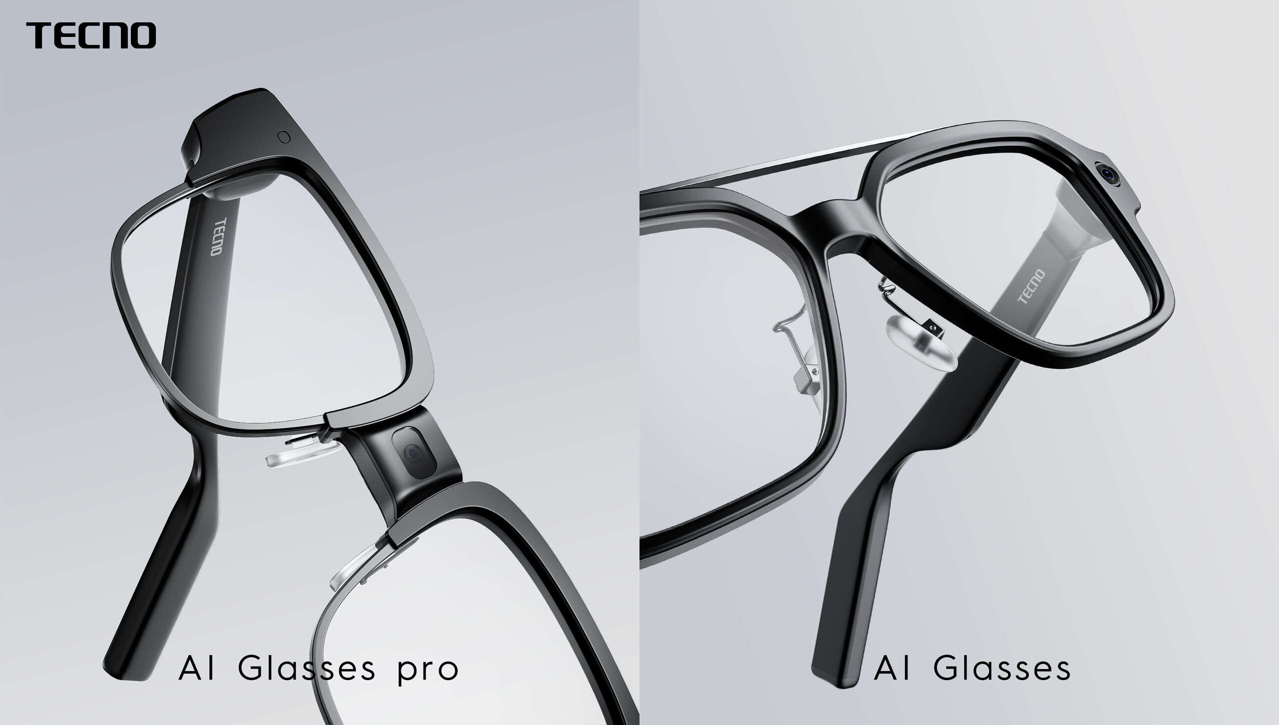 Occhiali intelligenti AI Glasses e AI Glasses Pro. Illustrazione: Tecno