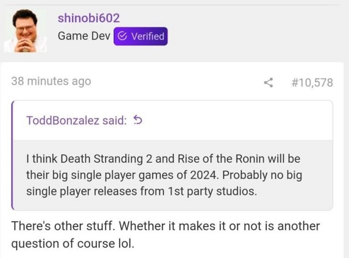 Insider: Death Stranding 2 e Rise of the Ronin usciranno nel 2024. Sony sta preparando alcune uscite interessanti di cui non si sa ancora molto.-2 Insider: Death Stranding 2 e Rise of the Ronin usciranno nel 2024. Sony sta preparando alcune uscite interessanti di cui non si sa ancora molto.-2