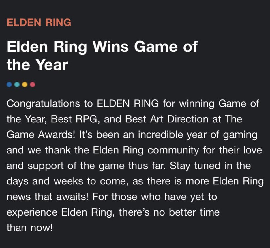 Elden Ring si aspetta importanti aggiornamenti: gli sviluppatori del famoso action-RPG lo lasciano intendere-2 Elden Ring si aspetta importanti aggiornamenti: gli sviluppatori del famoso action-RPG lo lasciano intendere-2