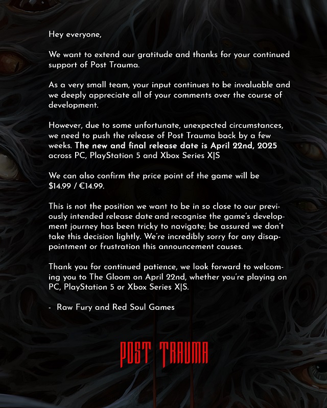 Post Trauma - copertina del gioco