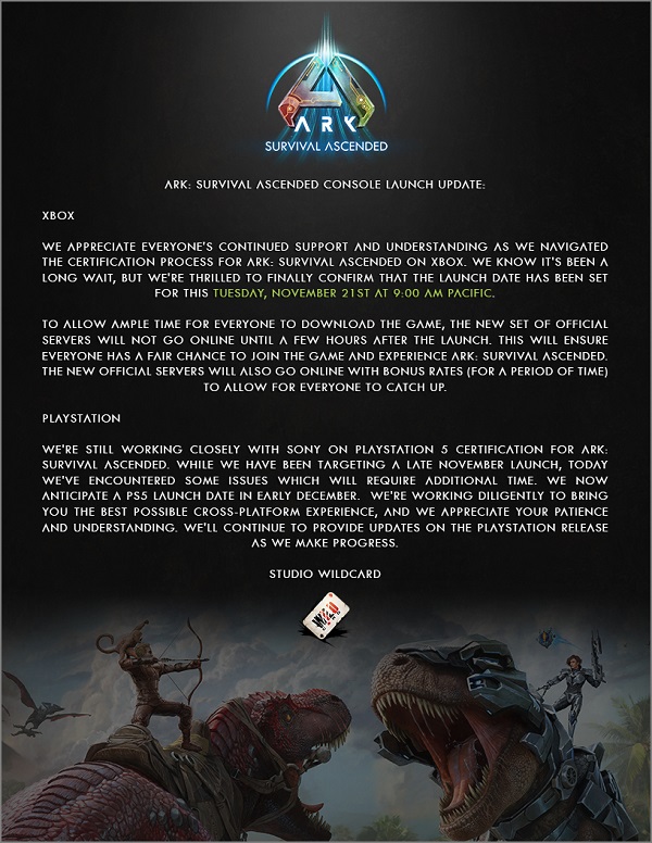 ARK: Survival Ascended uscirà oggi su Xbox Series, mentre la versione per PlayStation 5 è nuovamente in ritardo-2 ARK: Survival Ascended uscirà oggi su Xbox Series, mentre la versione per PlayStation 5 è nuovamente in ritardo-2