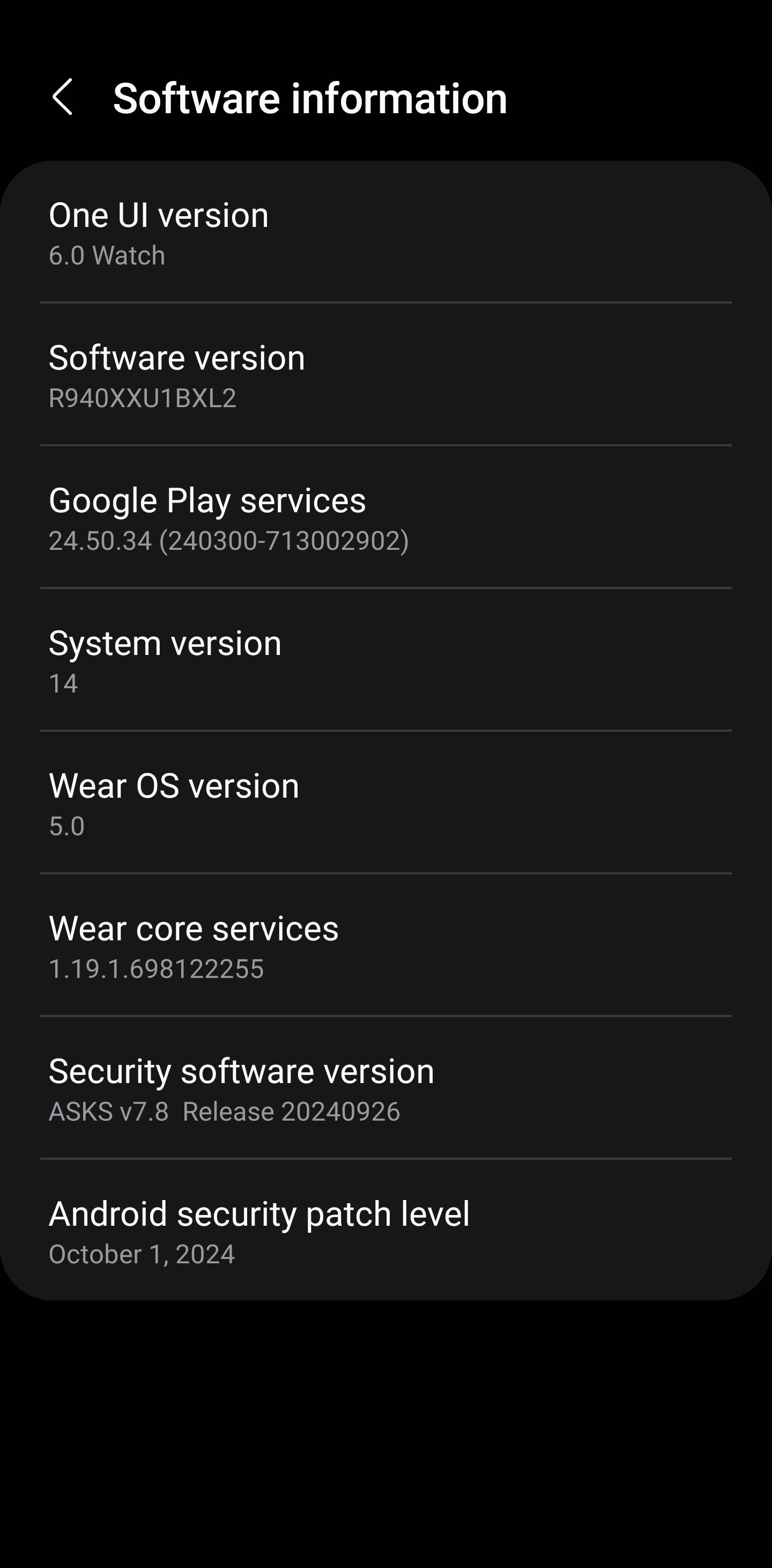 Informazioni sull'ultimo aggiornamento per gli smartwatch della serie Galaxy Watch 6