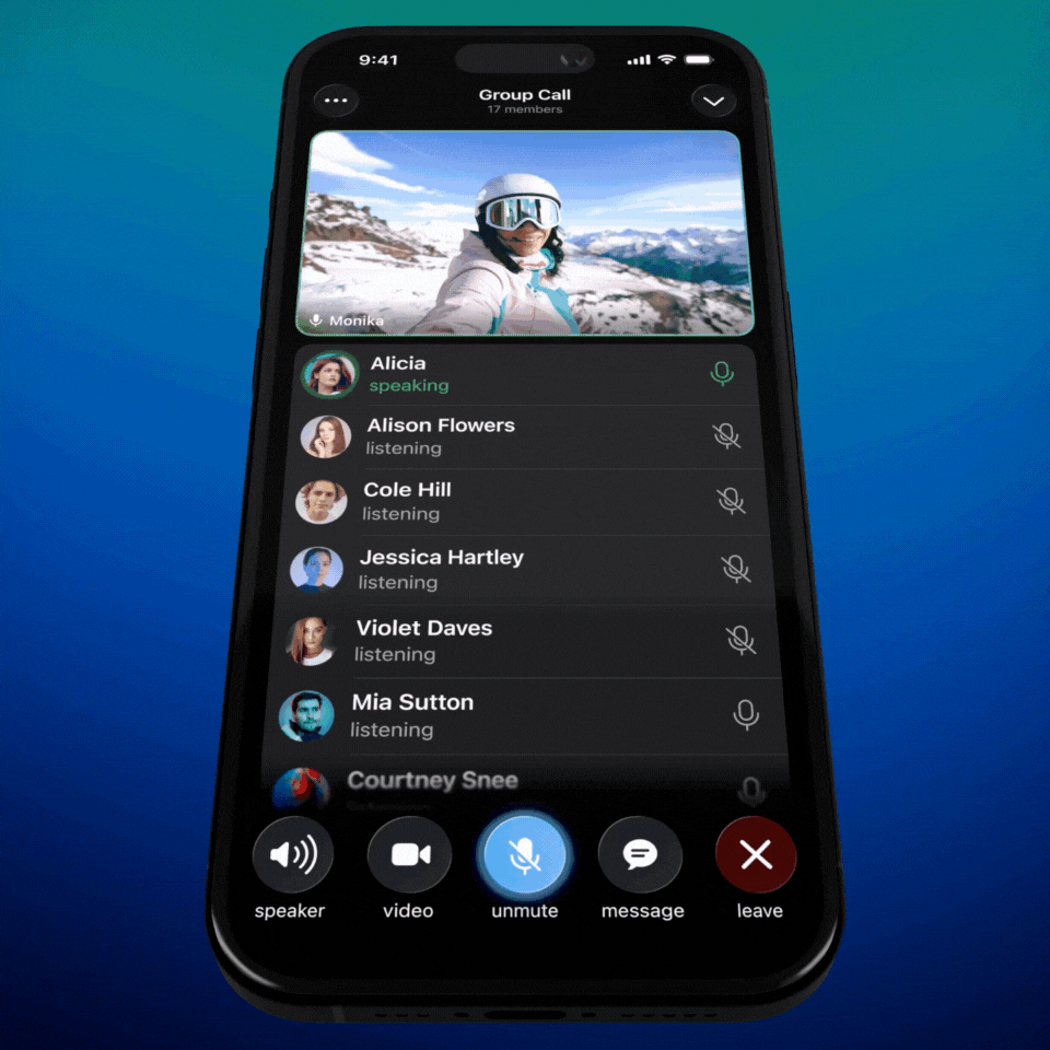 Reazioni nel video chat su Telegram