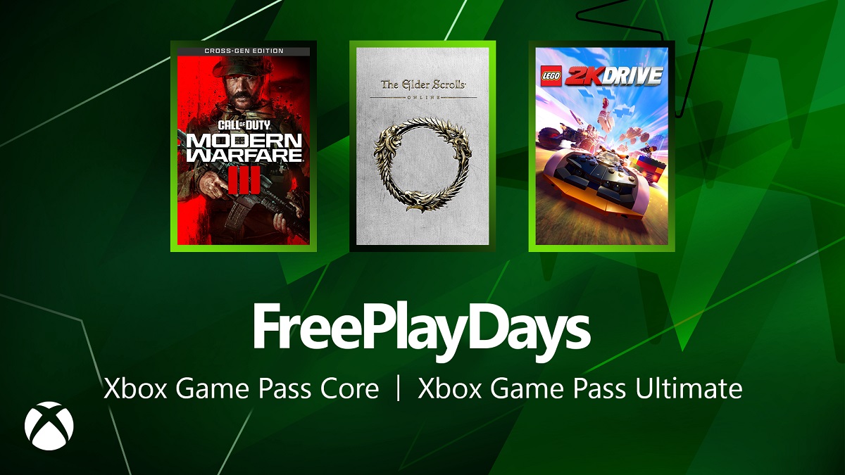Call of Duty MW3, TES Online e LEGO 2k Drive sono disponibili per gli utenti dell'ecosistema Xbox nell'ambito dei Free Play Days. Call of Duty MW3, TES Online e LEGO 2k Drive sono disponibili per gli utenti dell'ecosistema Xbox nell'ambito dei Free Play Days.