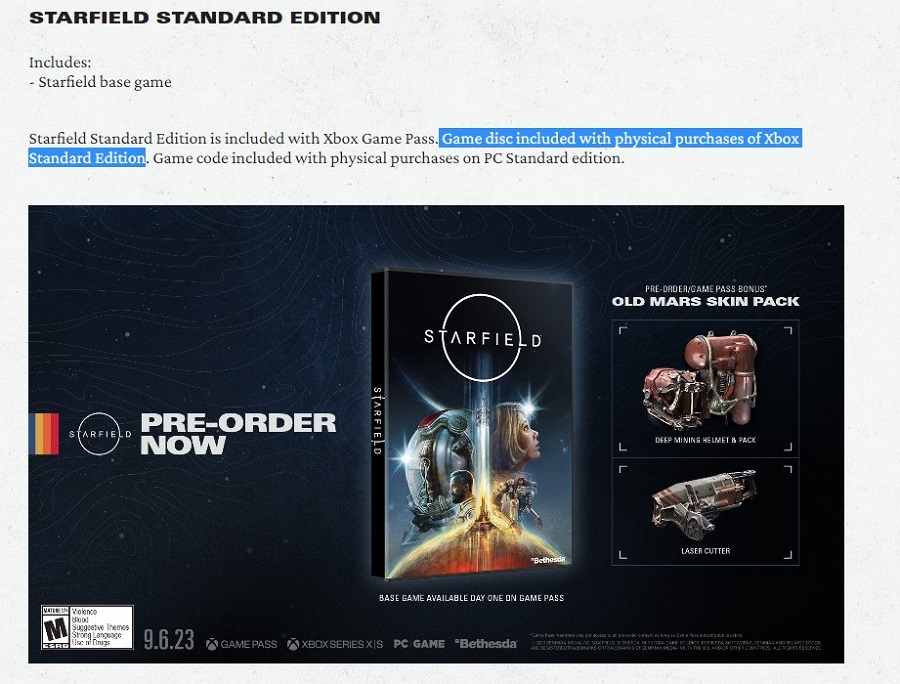 È ufficiale: Bethesda rilascerà Starfield su disco, ma solo per la serie Xbox. I giocatori PC riceveranno solo codici di attivazione-2 È ufficiale: Bethesda rilascerà Starfield su disco, ma solo per la serie Xbox. I giocatori PC riceveranno solo codici di attivazione-2