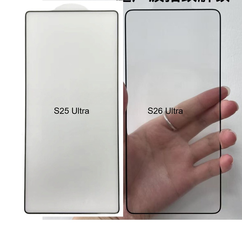 Foto dei vetri protettivi del S26 Ultra e S25 Ultra