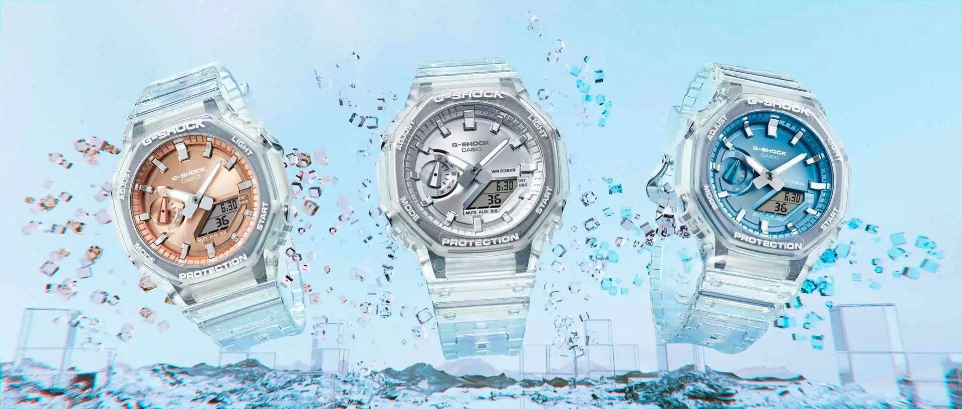 Casio GA-2100BM-7A2 Variante dell'orologio Casio GA-2100BM in colore blu cielo