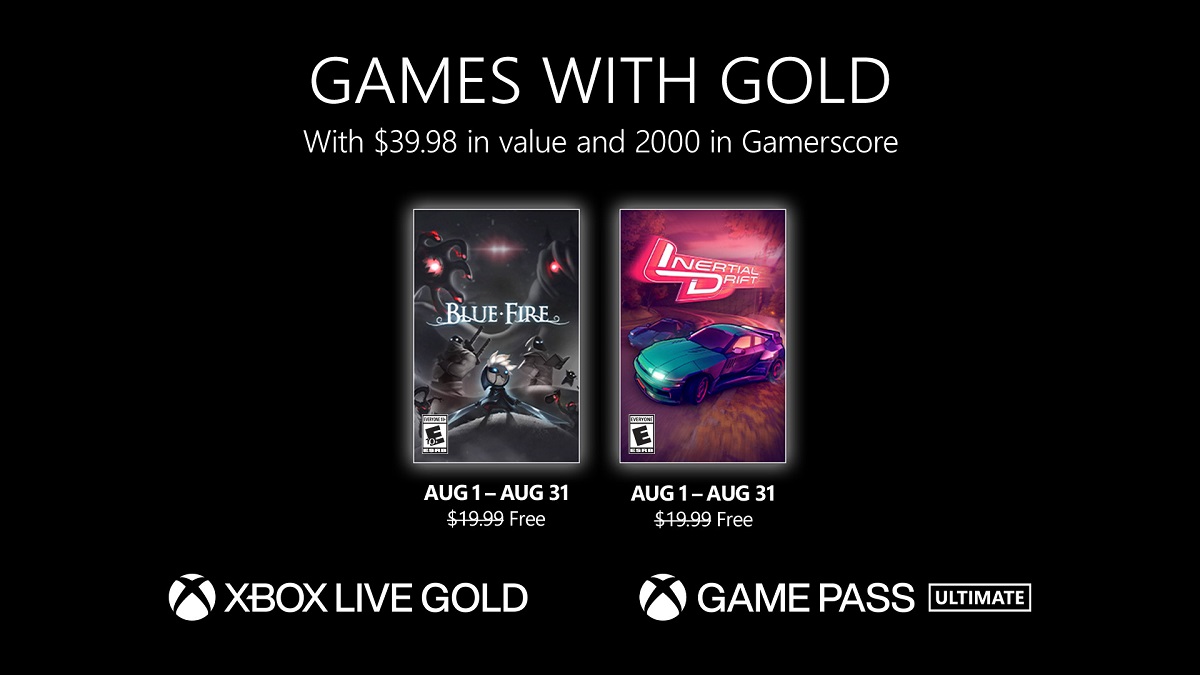 Gli abbonati a Xbox Live Gold riceveranno due grandi giochi ad agosto: Blue Fire e Inertial Drift.
