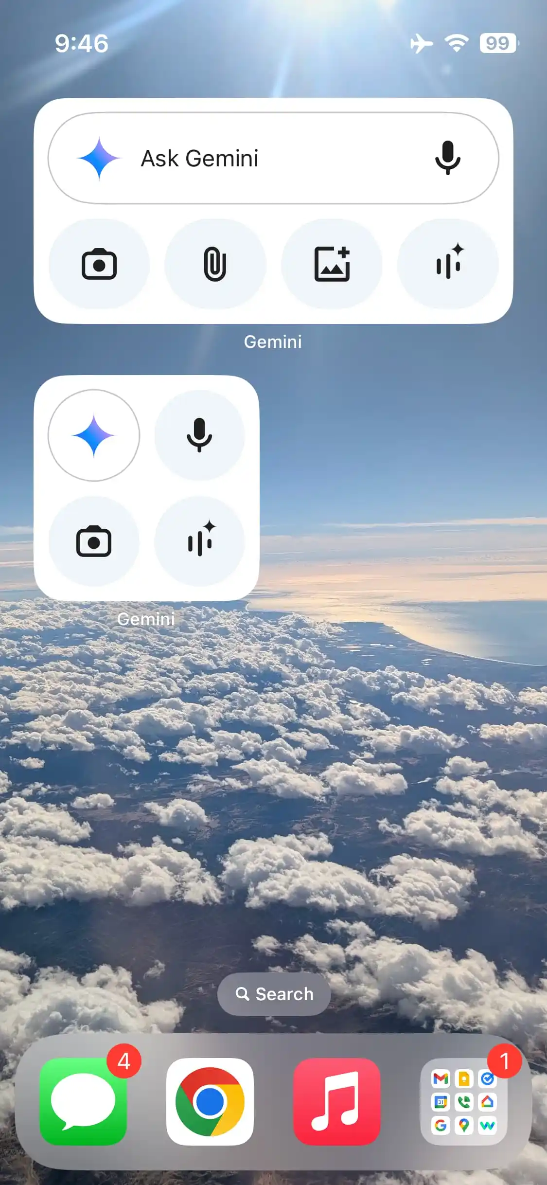 Widget Gemini per la schermata principale dell'iPhone 2 Widget Gemini per la schermata principale dell'iPhone 2
