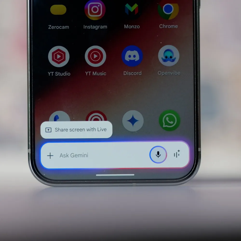 Pulsante per la trasmissione dello schermo in Gemini Live Pulsante per la trasmissione dello schermo in Gemini Live