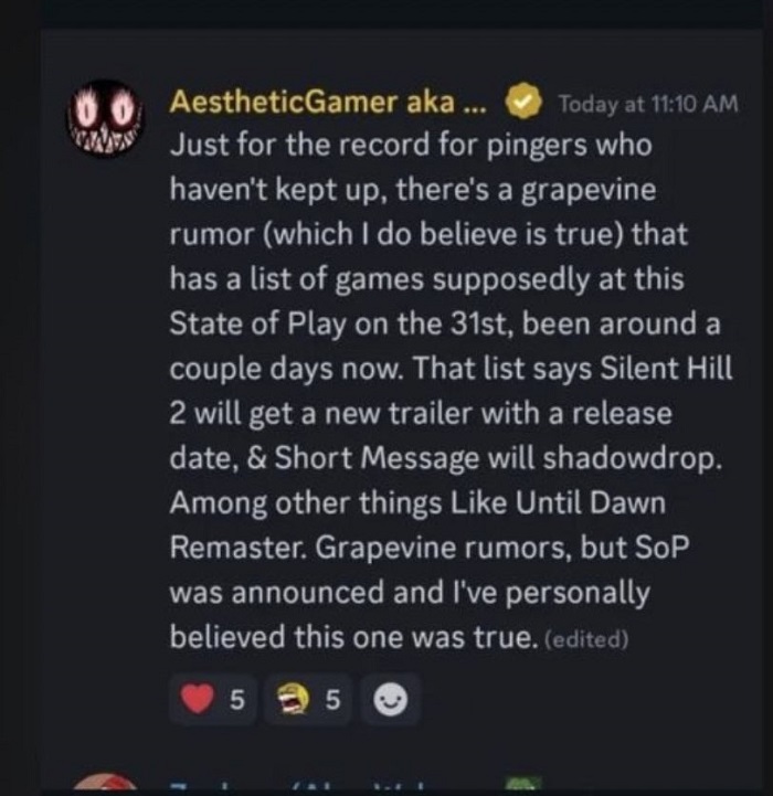 Insider: Il gioco horror Silent Hill Short Message di Konami sarà annunciato alla fiera State of Play-2 Insider: Il gioco horror Silent Hill Short Message di Konami sarà annunciato alla fiera State of Play-2