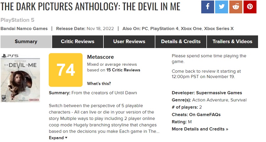 Maniac Hotel ha aperto i battenti: il gioco horror The Dark Pictures: The Devil In Me è stato pubblicato. La critica ha accolto il gioco con recensioni sommesse-2 Maniac Hotel ha aperto i battenti: il gioco horror The Dark Pictures: The Devil In Me è stato pubblicato. La critica ha accolto il gioco con recensioni sommesse-2