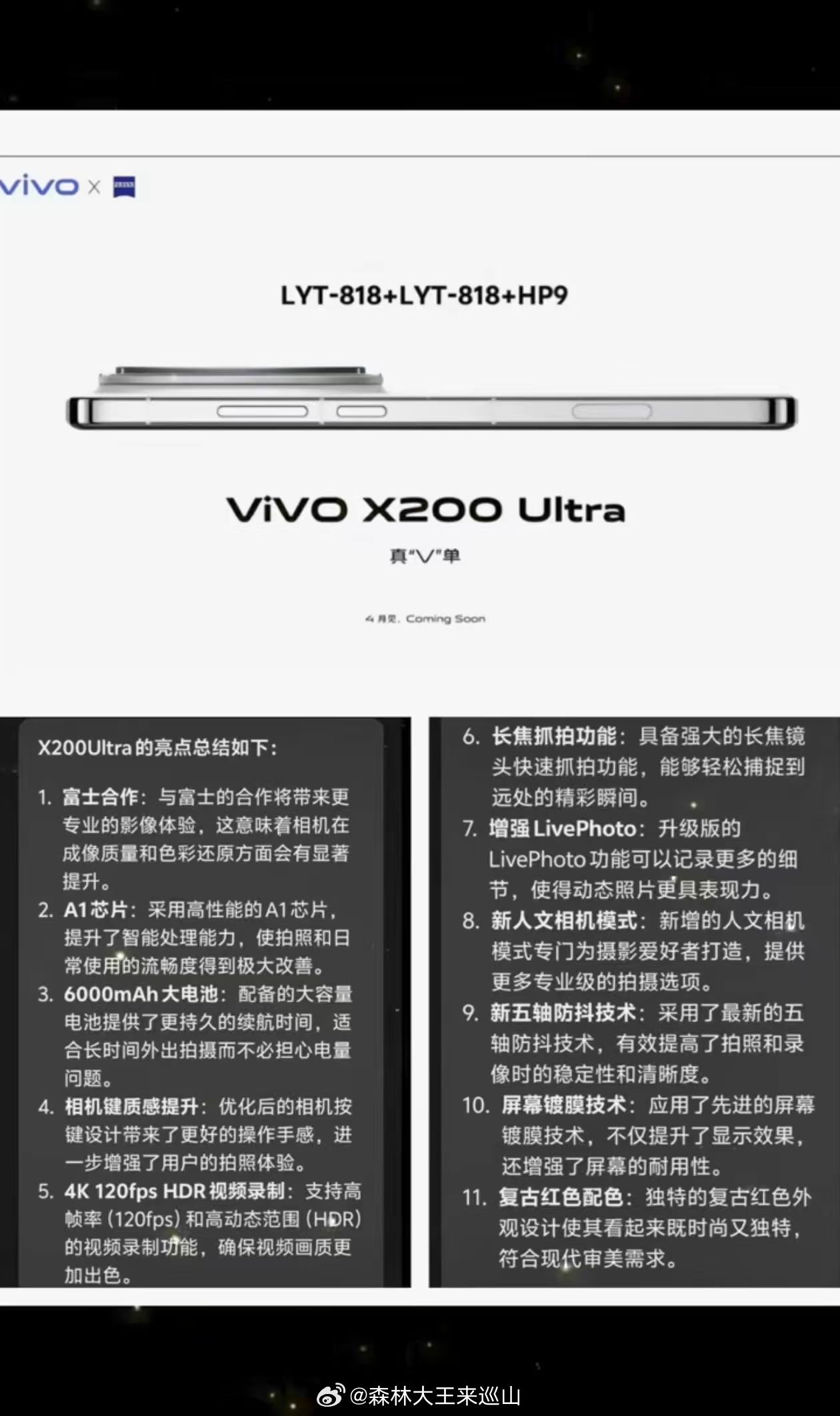 Vivo X200 Ultra Vivo X200 Ultra: schermata delle caratteristiche