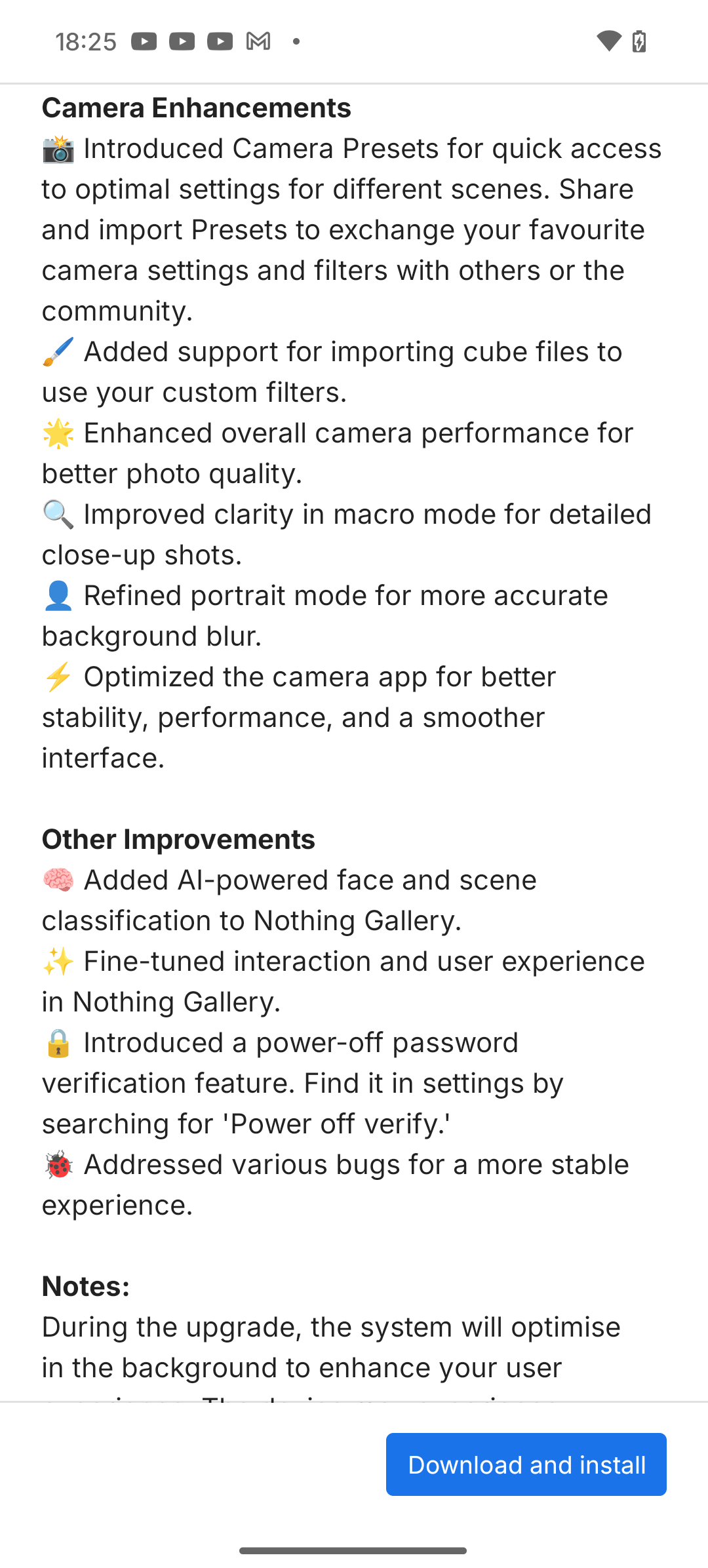 Schermata dell'interfaccia di Nothing Phone (3a) Pro