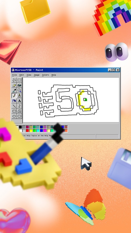 Carta da parati in stile Paint