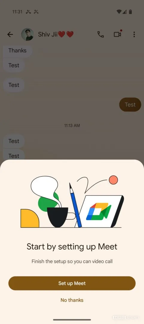 Nuova opzione di videochiamata in Google Messaggi Nuova opzione di videochiamata in Google Messaggi