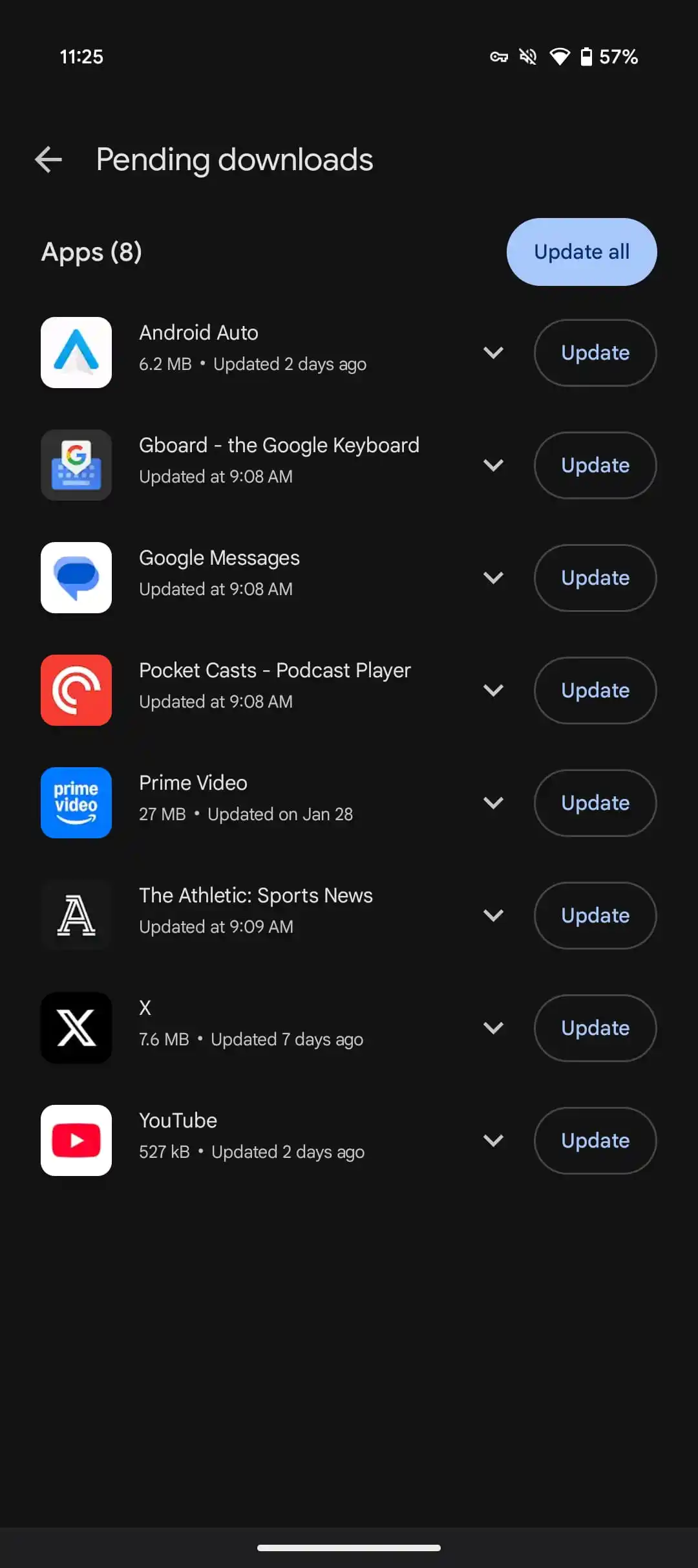 Le app già aggiornate riappaiono come non aggiornate. Illustrazione: 9to5Google
