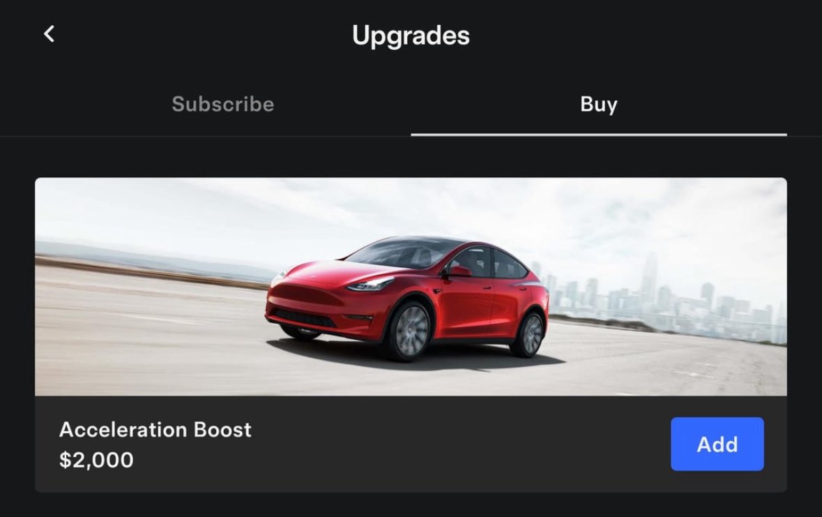 Acceleration Boost per Tesla Model Y Juniper.