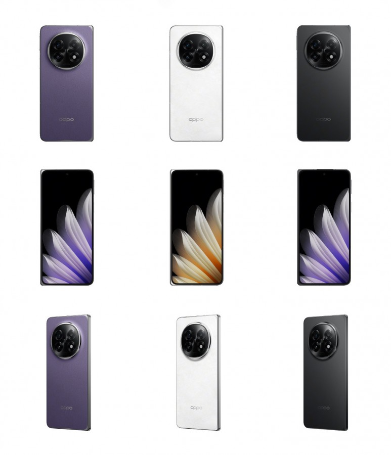 Rendering ufficiale dell'Oppo Find N5 in colore viola Rendering ufficiale dell'Oppo Find N5 in colore viola