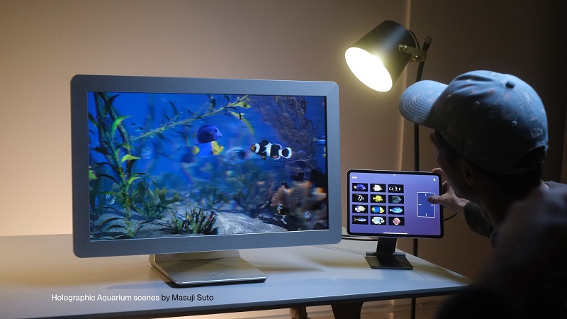 Dimostrazione della tecnologia del display olografico Dimostrazione della tecnologia del display olografico
