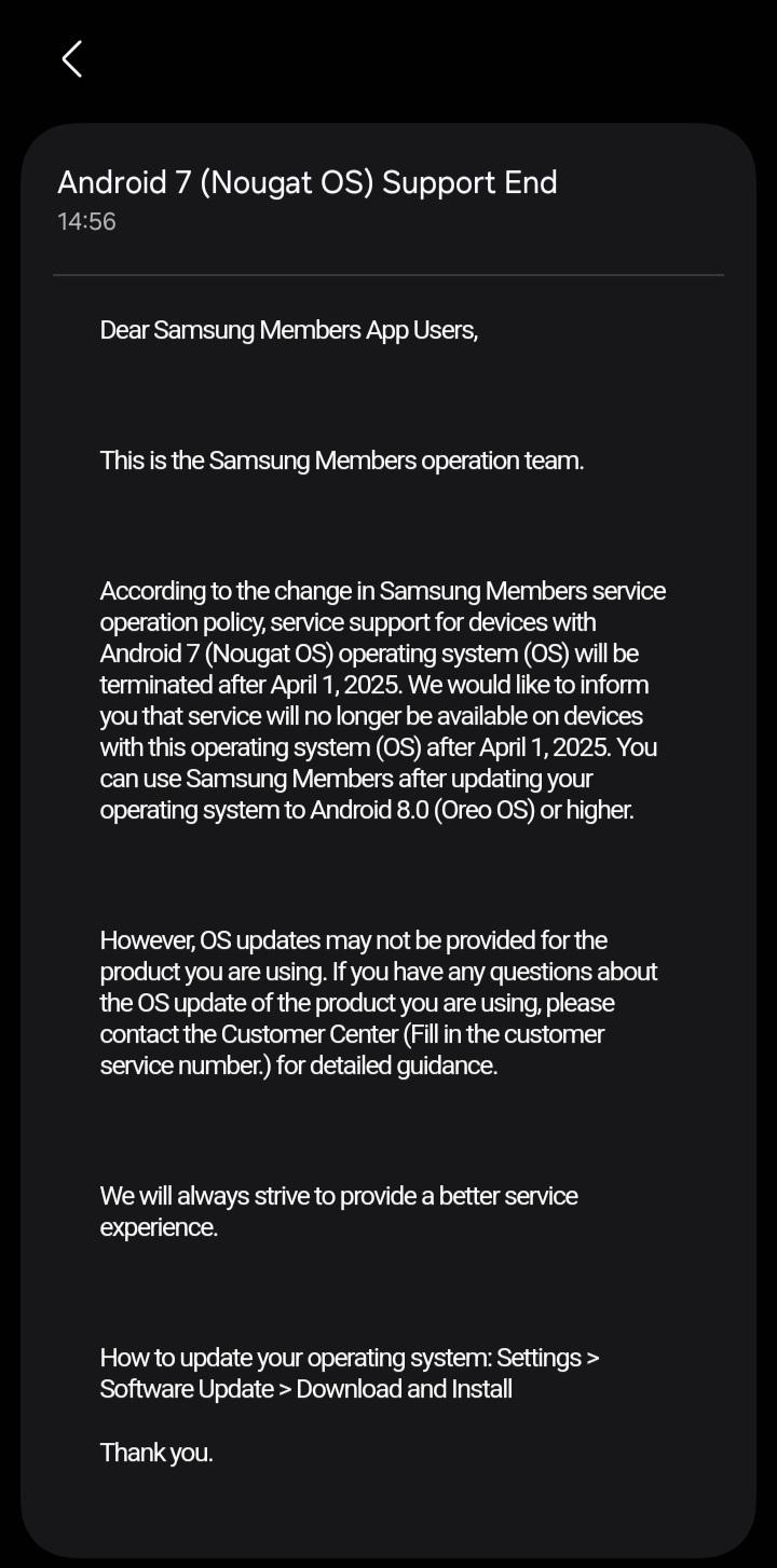 Annuncio ufficiale che Samsung Members non sarà più supportato sui dispositivi Android 7.0