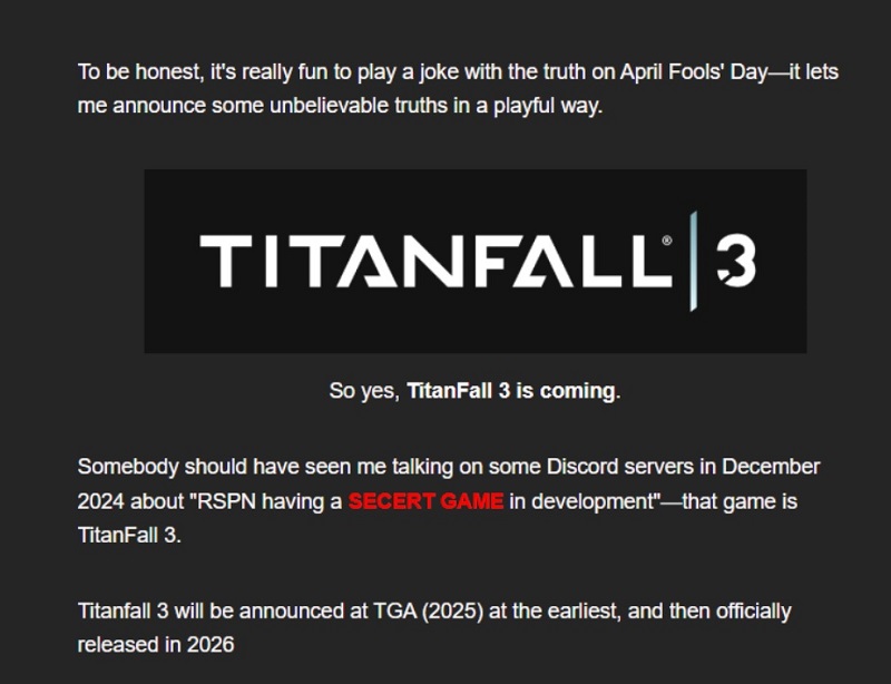 Notizie insider su Titanfall 3 Notizie insider su Titanfall 3