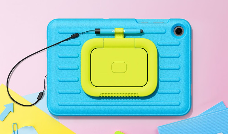 Galaxy Tab A11+ Kids Edition con custodia di gomma blu