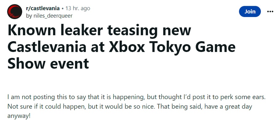 Un insider ha lasciato intendere che nel prossimo futuro ci sarà qualche annuncio interessante e inaspettato relativo al franchise di Castlevania. Forse al Tokyo Game Show 2023?-2 Un insider ha lasciato intendere che nel prossimo futuro ci sarà qualche annuncio interessante e inaspettato relativo al franchise di Castlevania. Forse al Tokyo Game Show 2023?-2