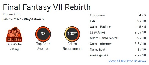 I critici sono entusiasti di Final Fantasy VII Rebirth e danno al gioco il massimo dei voti-3 I critici sono entusiasti di Final Fantasy VII Rebirth e danno al gioco il massimo dei voti-3