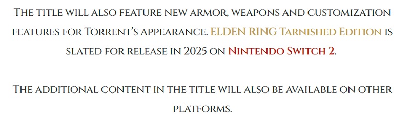 Schermata dal sito web di Bandai Namco