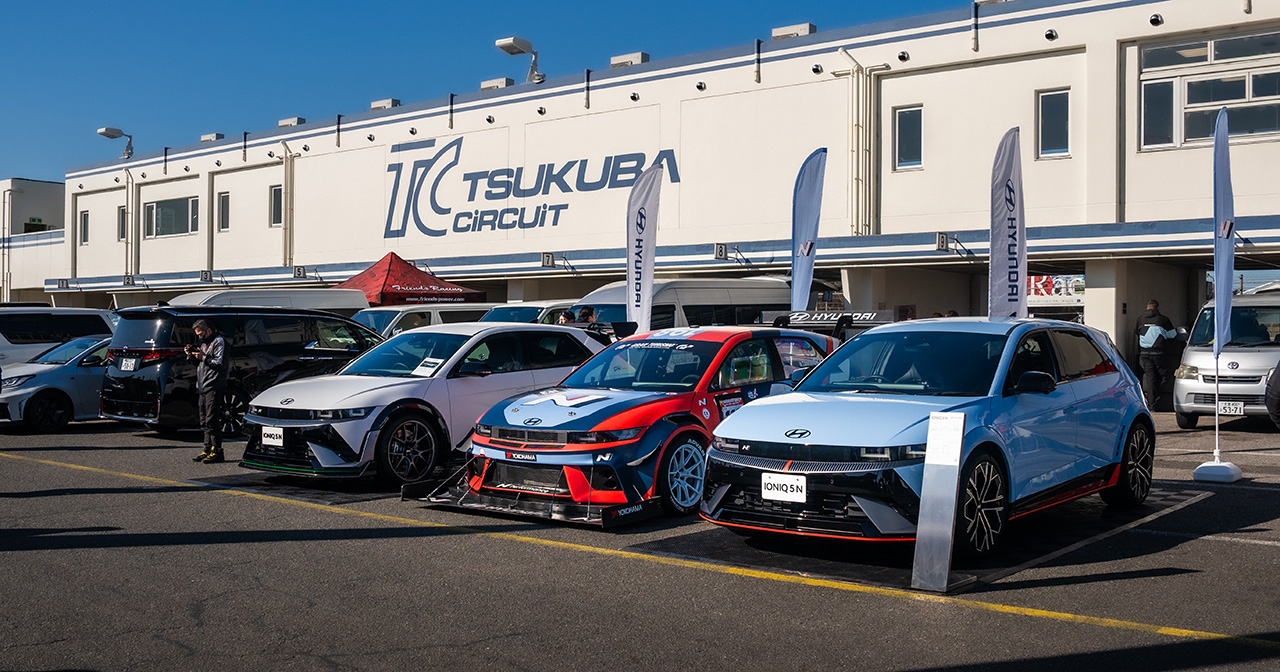 IONIQ 5 N all'autodromo di Tsukuba. IONIQ 5 N all'autodromo di Tsukuba.