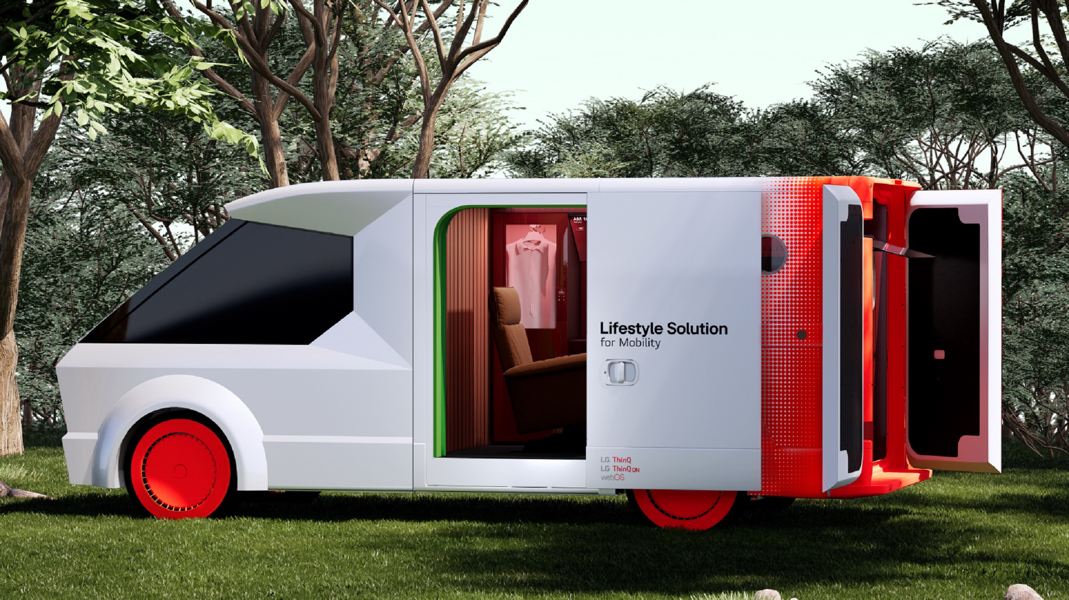Aspetto futuristico del furgone Lifestyle Solution for Mobility Aspetto futuristico del furgone Lifestyle Solution for Mobility