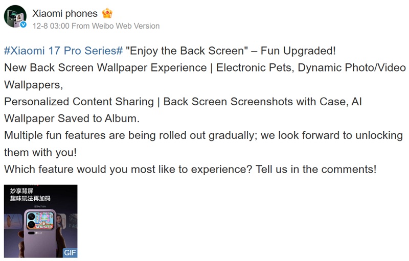 Post di Lu Weibing su Weibo