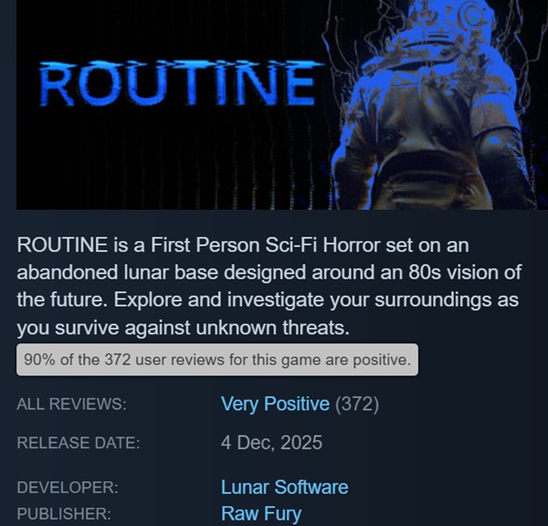 Scena dal gioco ROUTINE