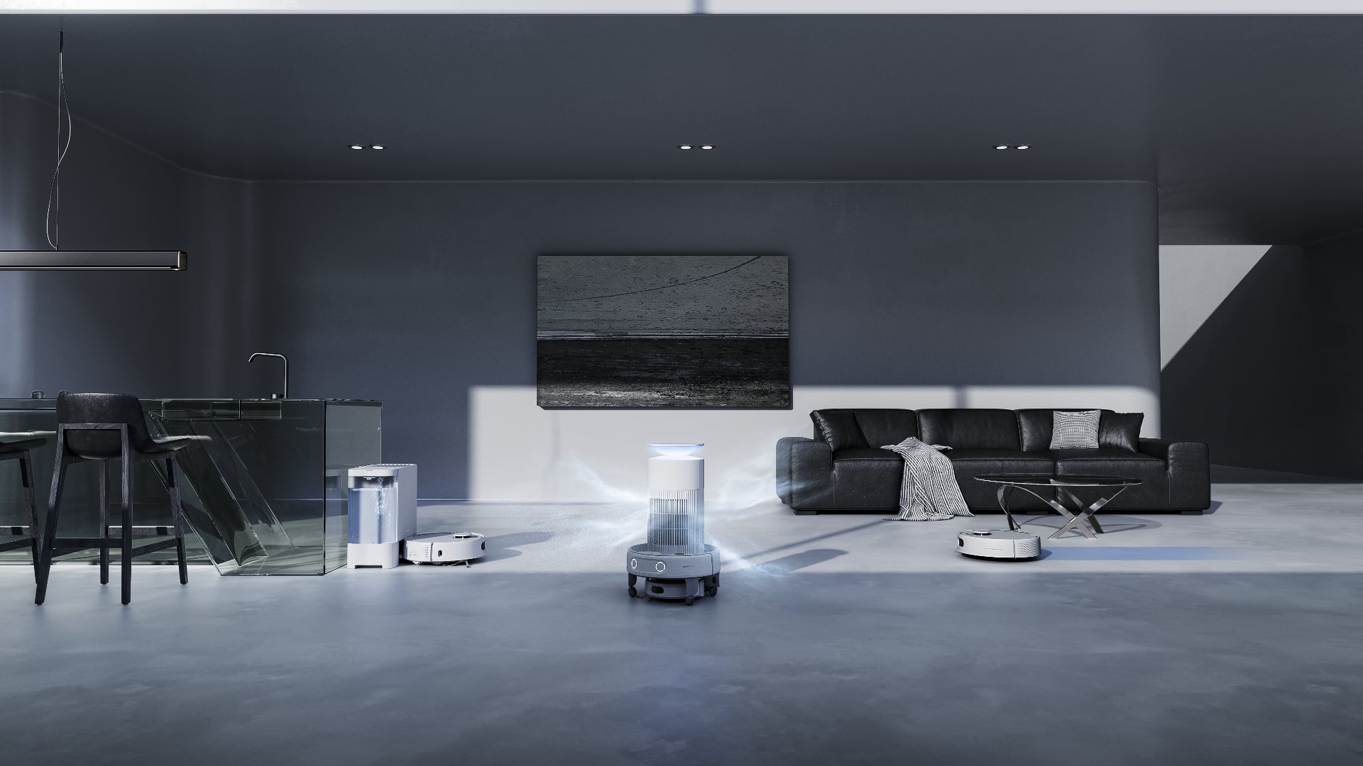 Pulizia dell'aria con lo SwitchBot K20+ Pro. Illustrazione: SwitchBot