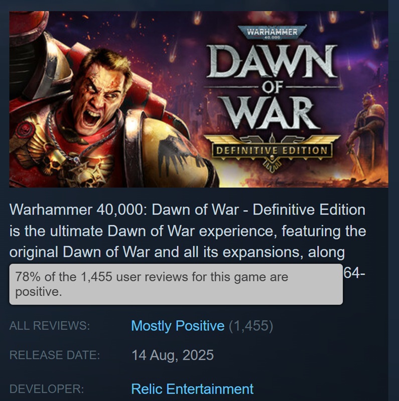 Demo grafica di Dawn of War Screenshot del gioco Warhammer 40,000: Dawn of War