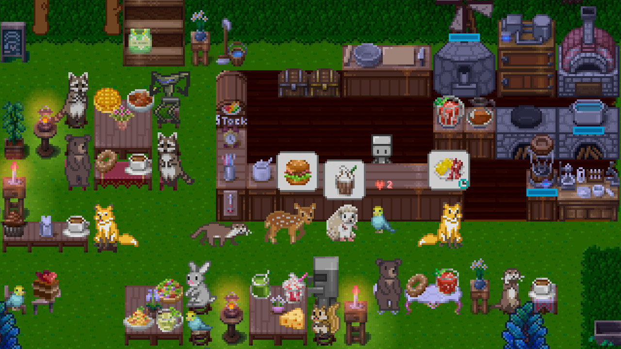 Un giocatore prepara un piatto nel gioco World End Diner Un giocatore prepara un piatto nel gioco World End Diner