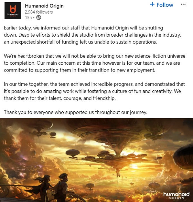 Cancellato il nuovo gioco del creatore di Mass Effect - Il veterano di BioWare Casey Hudson ha chiuso il suo studio Humanoid Origin-2 Cancellato il nuovo gioco del creatore di Mass Effect - Il veterano di BioWare Casey Hudson ha chiuso il suo studio Humanoid Origin-2