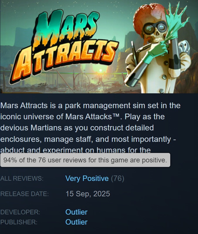 Screenshot dal gioco Mars Attracts