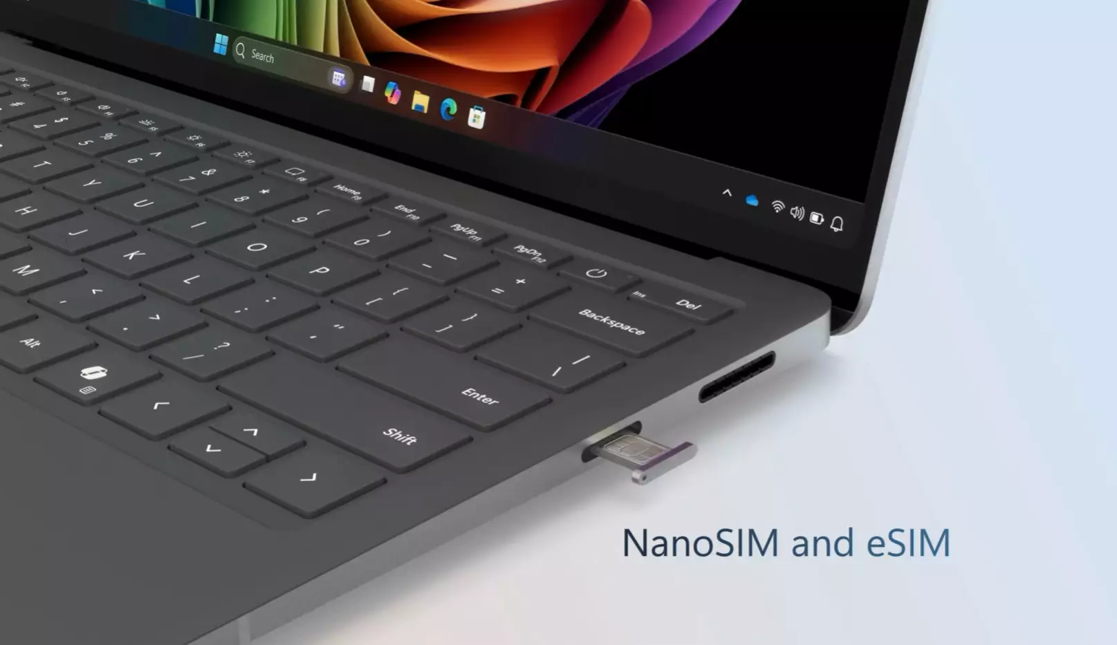 Illustrazione dello slot eSIM per il laptop Microsoft Surface Laptop 5G