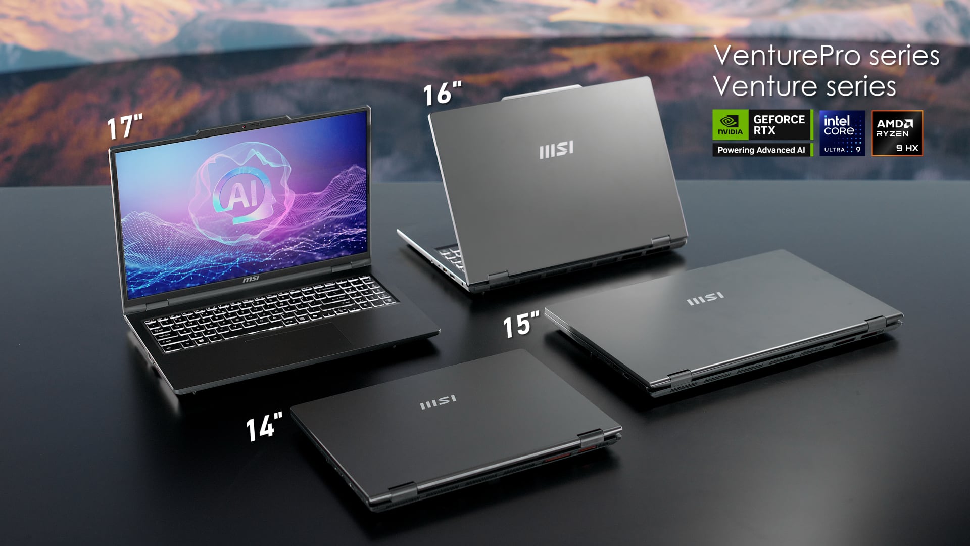 Computer portatili delle serie Venture e Venture Pro. Illustrazione: MSI